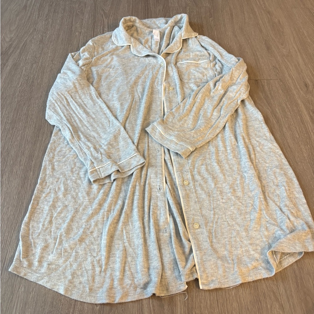 Stars Above Gray Button-Down Nightshirt